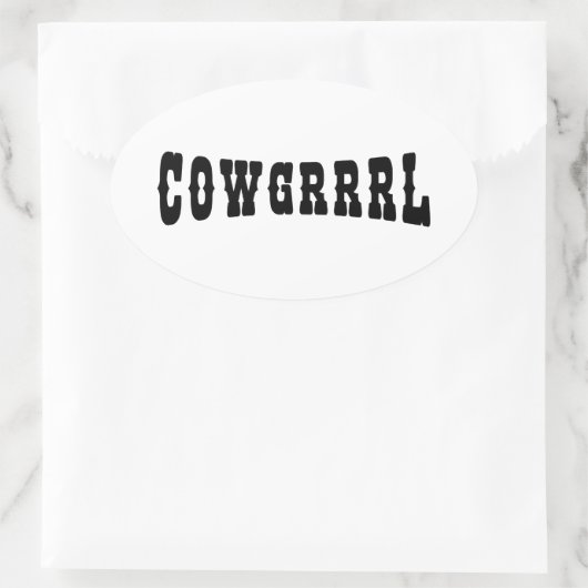 COWGRRRL OVALER AUFKLEBER (Tasche)