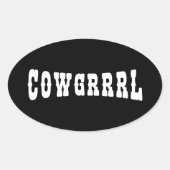 COWGRRRL OVALER AUFKLEBER (Vorderseite)