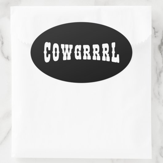 COWGRRRL OVALER AUFKLEBER (Tasche)