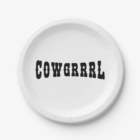 COWGRRRL PAPPTELLER (Vorderseite)