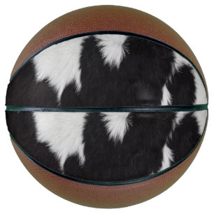 Cowhid Schwarz-weiß Basketball