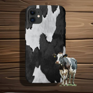 Cowhide Black in White Case-Mate iPhone Case