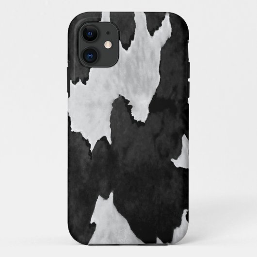Cowhide Black in White Case-Mate iPhone Case (Rückseite)