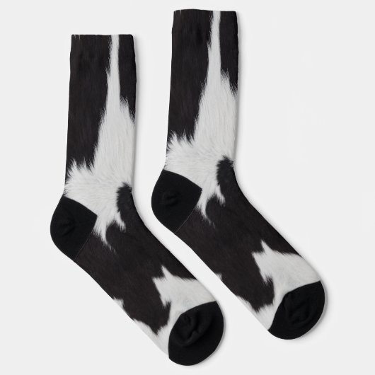 Cowhide Black White Socks Socken (Rechts)
