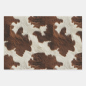 Cowhide Brown Schwarz-weiße Imitate Kuh Fell Geschenkpapier Set (Vorderseite)