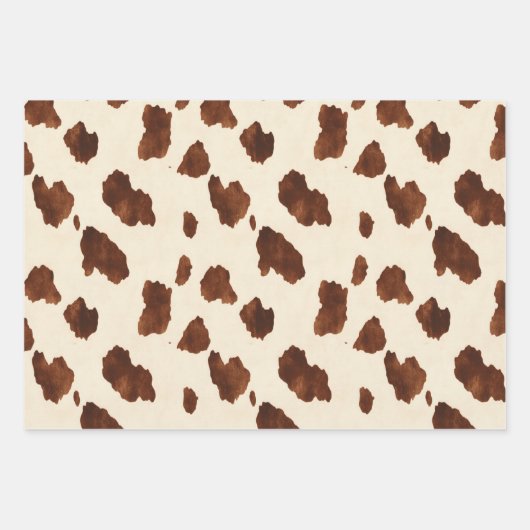 Cowhide Brown und Tan Geschenkpapier Set (Vorderseite 2)