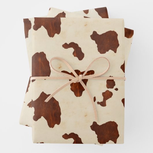 Cowhide Brown und Tan Geschenkpapier Set (Beispiel)