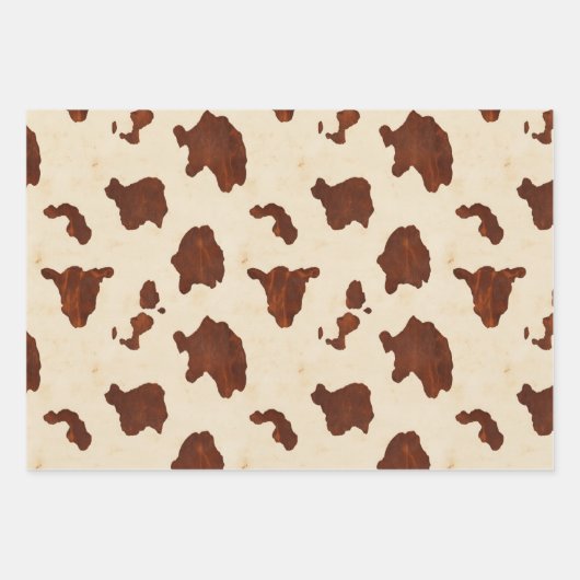 Cowhide Brown und Tan Geschenkpapier Set (Vorderseite)