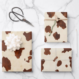 Cowhide Brown und Tan Geschenkpapier Set