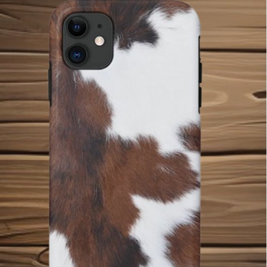 Cowhide Brown White Case-Mate iPhone Case