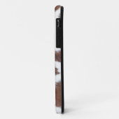 Cowhide Brown White Monogram Case-Mate iPhone C Hülle (Hinten/Links)