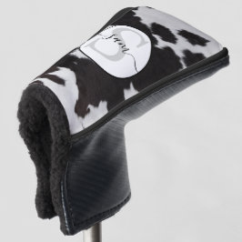 Cowhide Brown White Monogram Golf Headcover