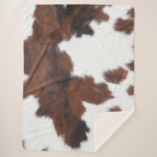 Cowhide Brown White Sherpadecke