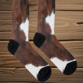 Cowhide Brown White  Socken