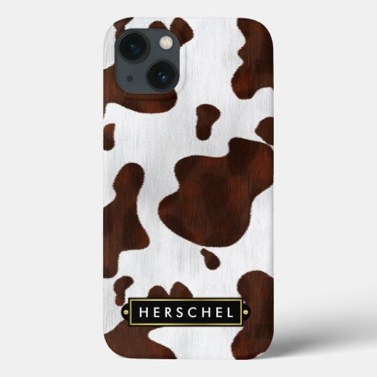 Cowhide Imitat Western Leather Gepunktet Personali Case-Mate iPhone Hülle (Rückseite)