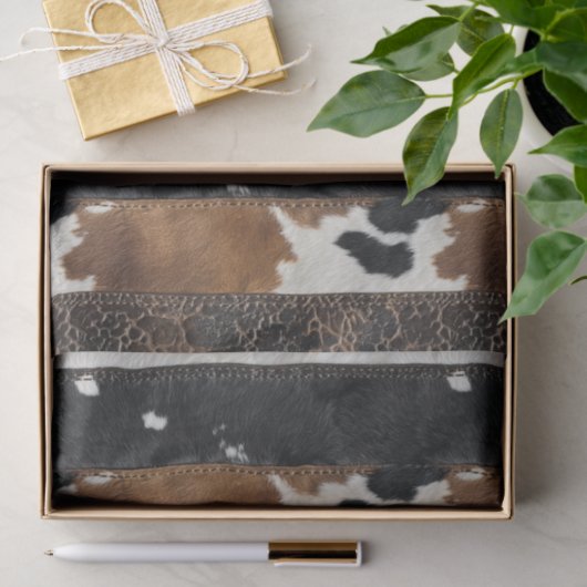 Cowhide Leather Kuh Fell Seidenpapier (Geschenk)