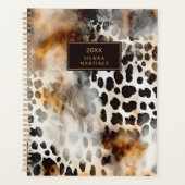Cowhide Leopard Print Animal Skin Abstrakt Art Planer (Vorderseite)