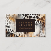 Cowhide Leopard Print Animal Skin Abstrakt Art Visitenkarte (Vorderseite)