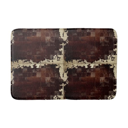 Cowhide Patchwork Print Badematte (Vorderseite)