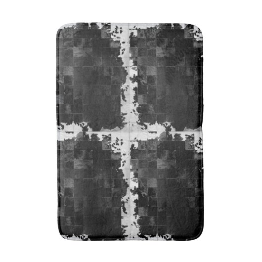Cowhide Patchwork Print Badematte (Vorderseite Vertikal)