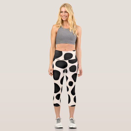 Cowhide-Pattern-Leggings Capri Leggings (Vorderseite)