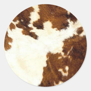 Cowhide Print Cowboy Up! Runder Aufkleber