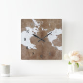 Cowhide Quadratische Wanduhr (Zuhause)
