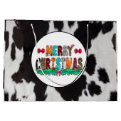 Cowhide Schwarz-weiß frohe Weihnachten Große Gesch Geschenktüte (Rückseite)