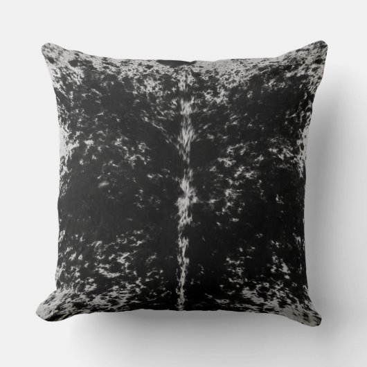 Cowhide Schwarz-Weiß-Muster Druckkissen Kissen (Vorderseite)
