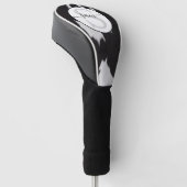 Cowhide Schwarz-weiße Monogram Golf Head Cover Golf Headcover (angewinkelt)