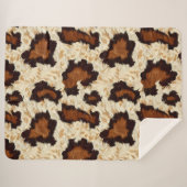Cowhide Sherpa Fleece Blanket Sherpadecke (Vorderseite (Horizontal))