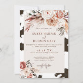 Cowhide Western Cowboy Ranch Boho Foto Wedding Einladung (Vorderseite)