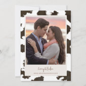 Cowhide Western Cowboy Ranch Boho Foto Wedding Einladung (Rückseite)