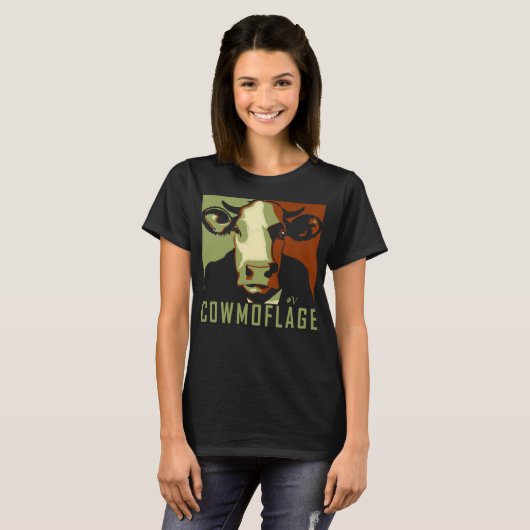 Cowmoflage Fun Pop Art Inspiriert Kuhhemd T-Shirt (Vorne ganz)