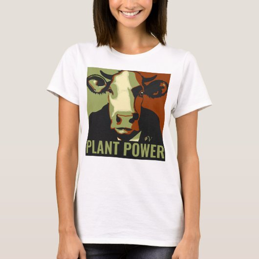 Cowmoflage Pop Art Cow T-Shirt Pflanze Power (Vorderseite)