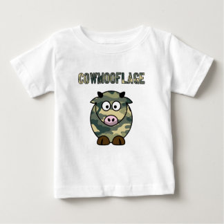 cowmooflage Cartoonkuhwortspiel-Tarnungs-Shirt Baby T-shirt