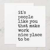 Coworker Appreciation Minimalist Thank You Einladung (Vorne/Hinten)