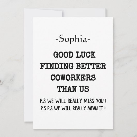 Coworker Boss Verlasse ADD-Funny-Zitat, kundenspez Ankündigung (Vorderseite)