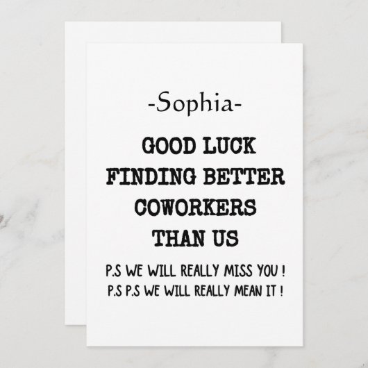 Coworker Boss Verlasse ADD-Funny-Zitat, kundenspez Ankündigung (Vorne/Hinten)