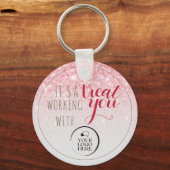 Coworker Christmas Geschenk Rosa einfaches Busines Schlüsselanhänger (Vorderseite)