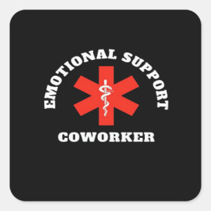 Coworker Classic für emotionale Hilfe Quadratischer Aufkleber