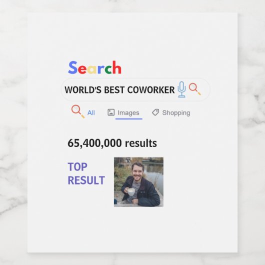 Coworker FOTO gibt Boss Nurse Teacher Doctor Mama Weinetikett (Einzelnes Label)