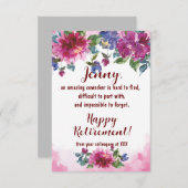 Coworker glückliche Pensionierung Verlassend gutes (Vorne/Hinten)