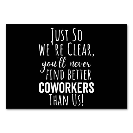 Coworker Goodbye | Umzug von Arbeitnehmern | Verla Tischnummer (Vorderseite)