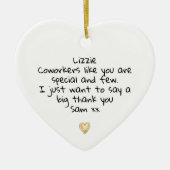 Coworker Kolleague Friend Danke, Geschenk Keramik Ornament (Vorne)