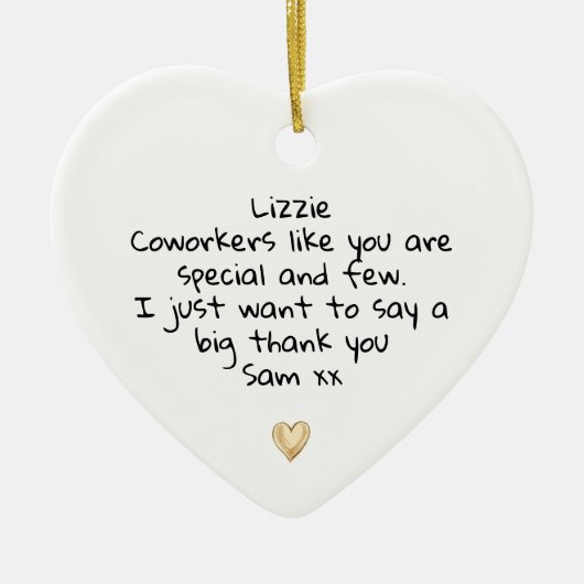 Coworker Kolleague Friend Danke, Geschenk Keramik Ornament (Vorne)