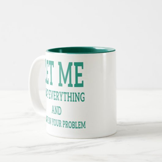 Coworker Quote - Lass mir alles fallen lassen Zweifarbige Tasse (Vorderseite Links)