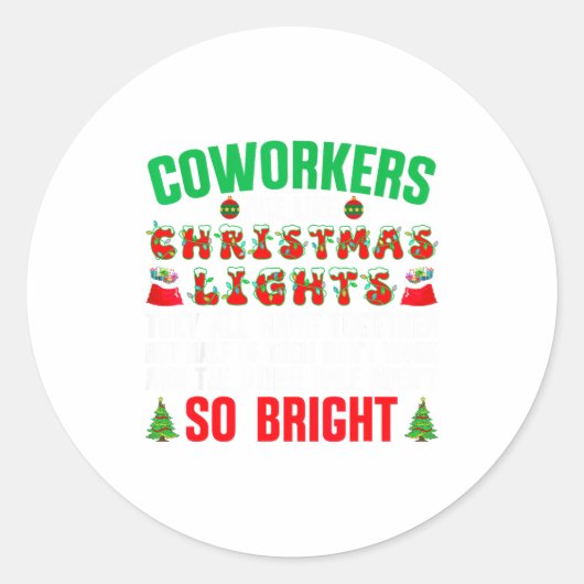 Coworkers Are Like Christmas Lights Funny Office Q Runder Aufkleber (Vorderseite)