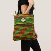 Cowrie Muschel Herbstfarben Kunsthandwerk Crochet  Tasche (Von Nahem)