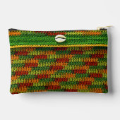 Cowrie Muschel Herbstfarben Kunsthandwerk Crochet Zubehörtasche (Rückseite)